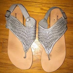 Madden Girl sandals. Silver. Sparkly.